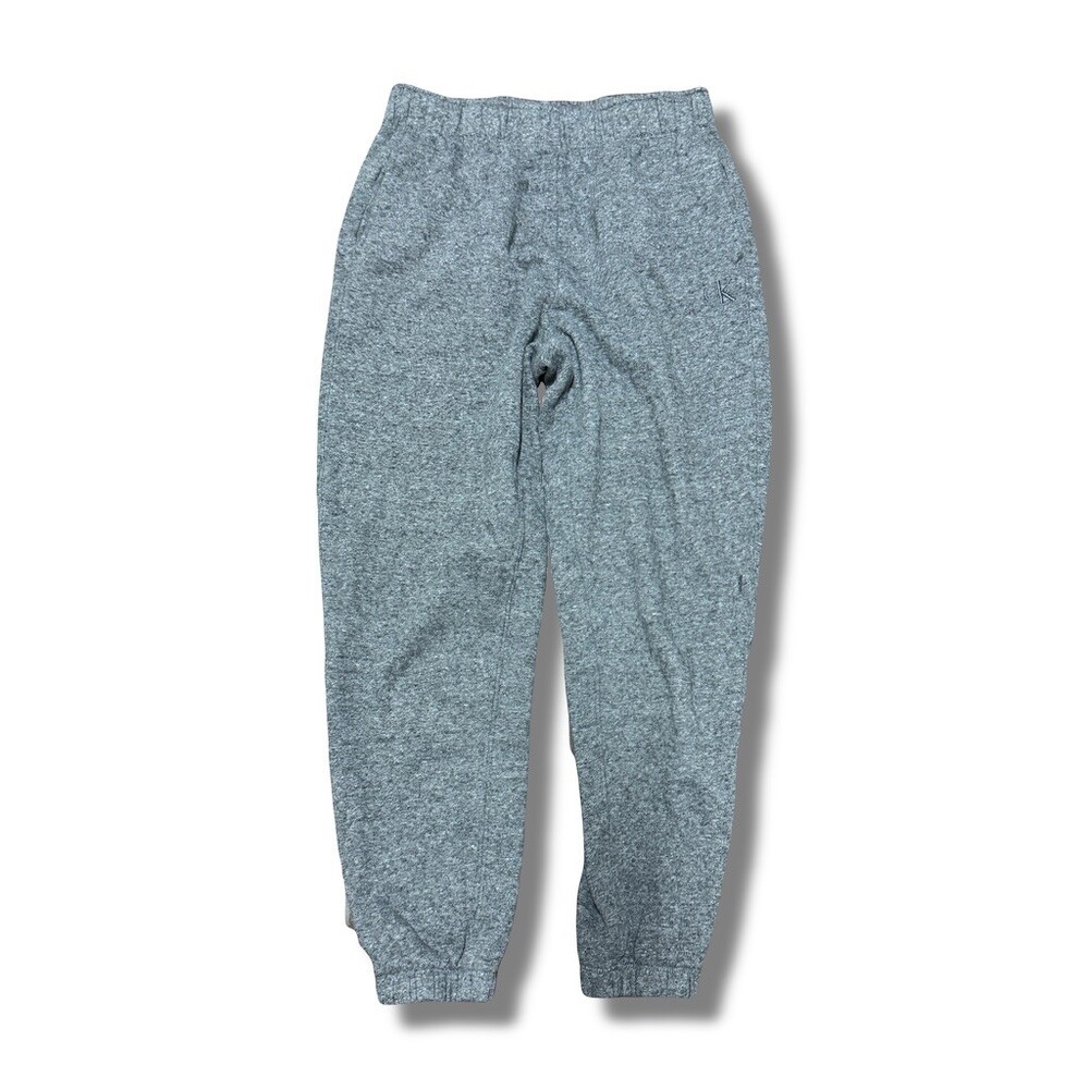 Calvin Klein Jogger Sweatpants Men's Size S Gray Heather Fleece Lined Logo